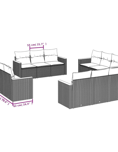 Загрузите изображение в средство просмотра галереи, Set canapele de grădină cu perne, 12 piese, bej, poliratan
