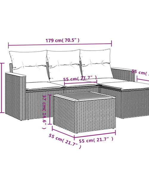Загрузите изображение в средство просмотра галереи, Set canapele de grădină cu perne, 5 piese, bej, poliratan
