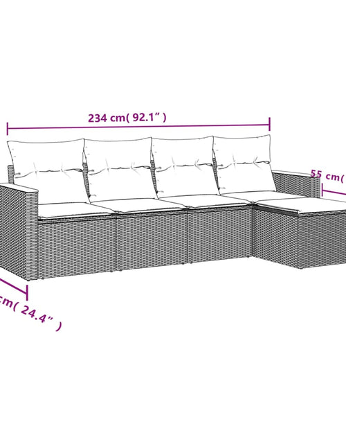 Загрузите изображение в средство просмотра галереи, Set canapele de grădină cu perne, 5 piese, bej, poliratan
