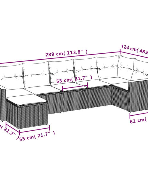 Încărcați imaginea în vizualizatorul Galerie, Set canapele de grădină, 7 piese, cu perne, bej, poliratan
