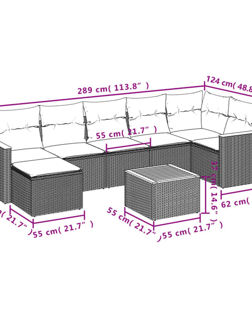 Загрузите изображение в средство просмотра галереи, Set canapele de grădină, 8 piese, cu perne, bej, poliratan
