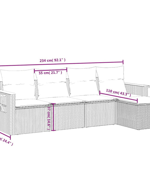 Загрузите изображение в средство просмотра галереи, Set canapele de grădină cu perne, 5 piese, bej, poliratan
