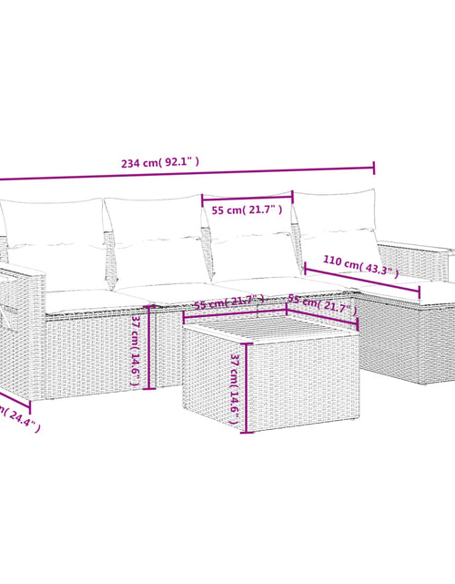 Загрузите изображение в средство просмотра галереи, Set canapele de grădină cu perne, 6 piese, bej, poliratan
