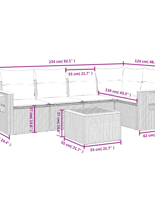 Загрузите изображение в средство просмотра галереи, Set canapele de grădină cu perne, 6 piese, bej, poliratan
