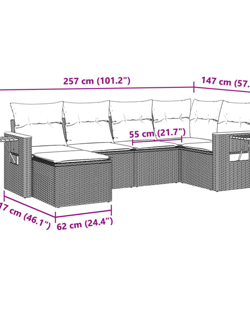 Загрузите изображение в средство просмотра галереи, Set canapele de grădină cu perne, 6 piese, bej, poliratan
