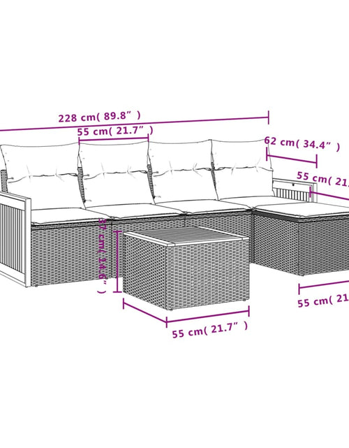Загрузите изображение в средство просмотра галереи, Set canapele de grădină cu perne, 6 piese, bej, poliratan
