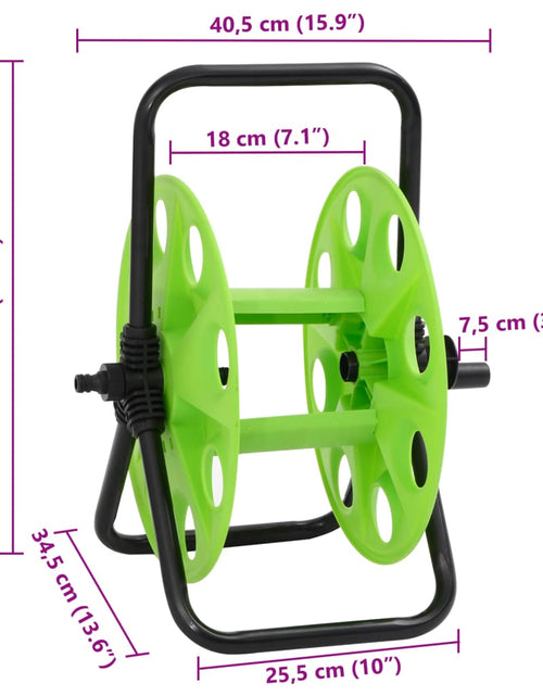 Încărcați imaginea în vizualizatorul Galerie, Tambur de furtun autonom, verde, pt. furtun 45 m 1/2 inch, oțel
