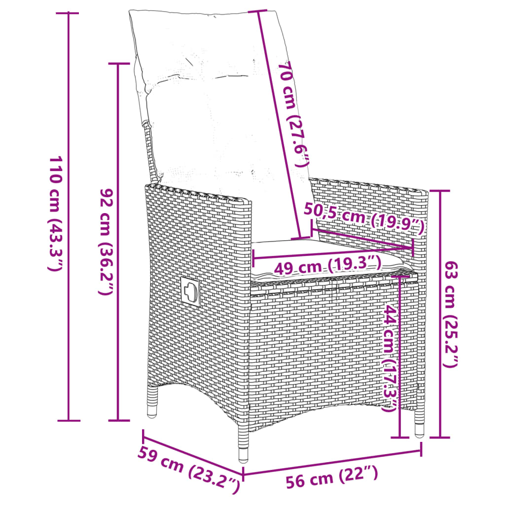 Set mobilier de grădină cu perne, 5 piese, bej, poliratan