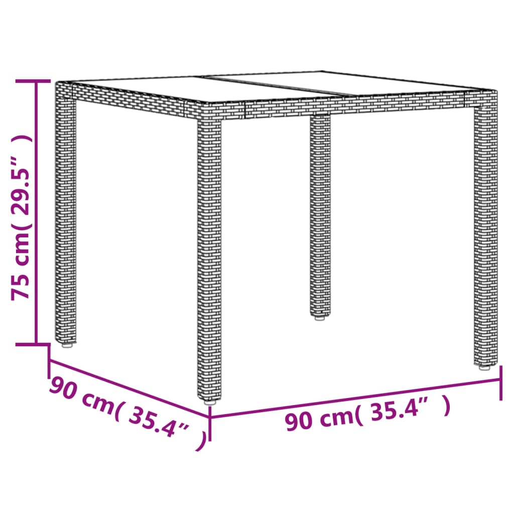 Set mobilier de grădină cu perne 3 piese negru poliratan&sticlă