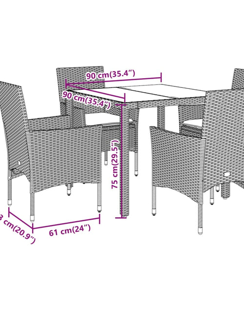 Загрузите изображение в средство просмотра галереи, Set mobilier de grădină cu perne 5 piese bej poliratan &amp; sticlă
