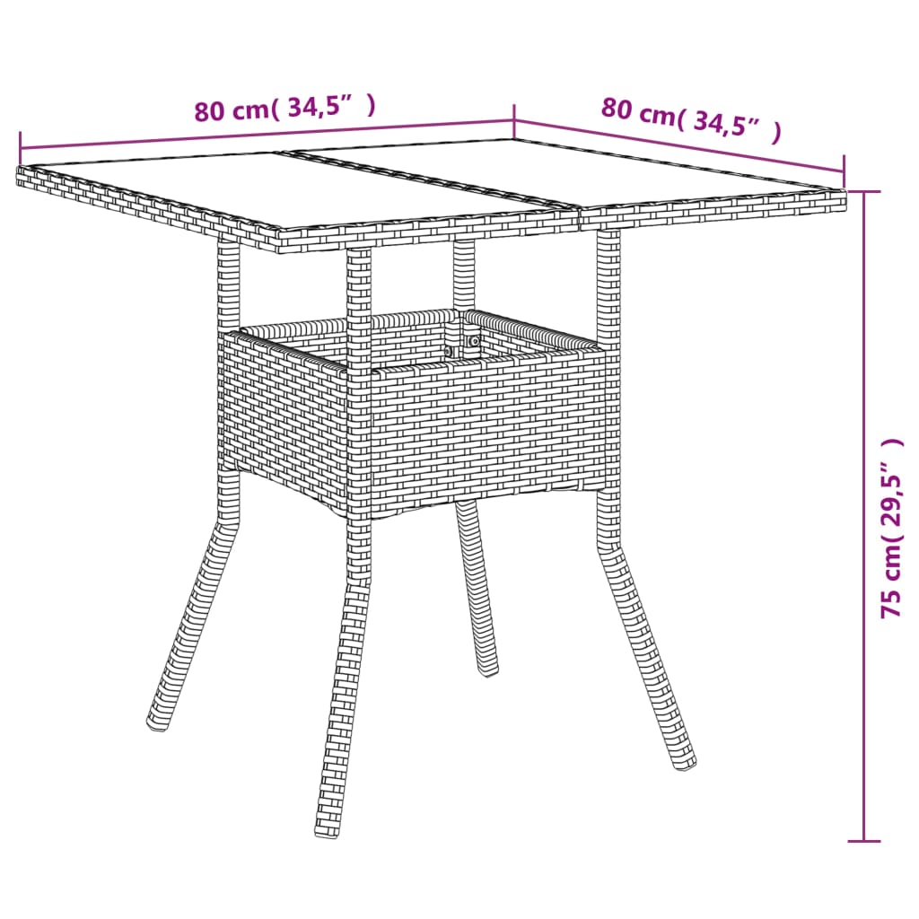 Set mobilier de grădină cu perne 3 piese negru poliratan&sticlă