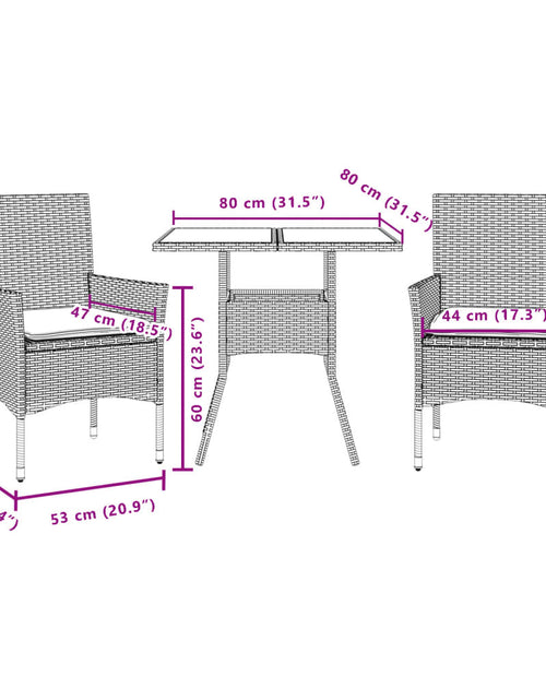 Загрузите изображение в средство просмотра галереи, Set mobilier de grădină cu perne 3 piese bej poliratan &amp; sticlă
