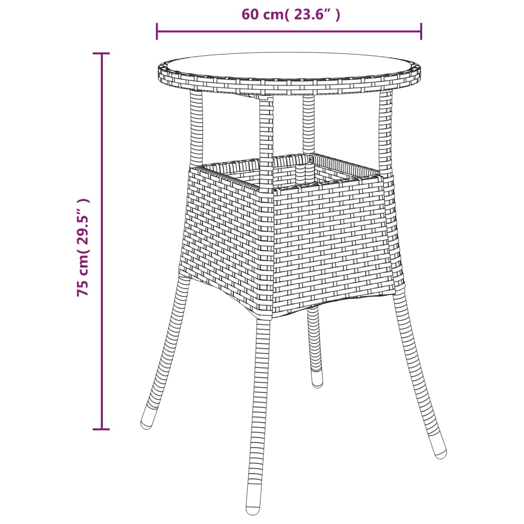 Set mobilier de grădină cu perne 3 piese negru poliratan&sticlă