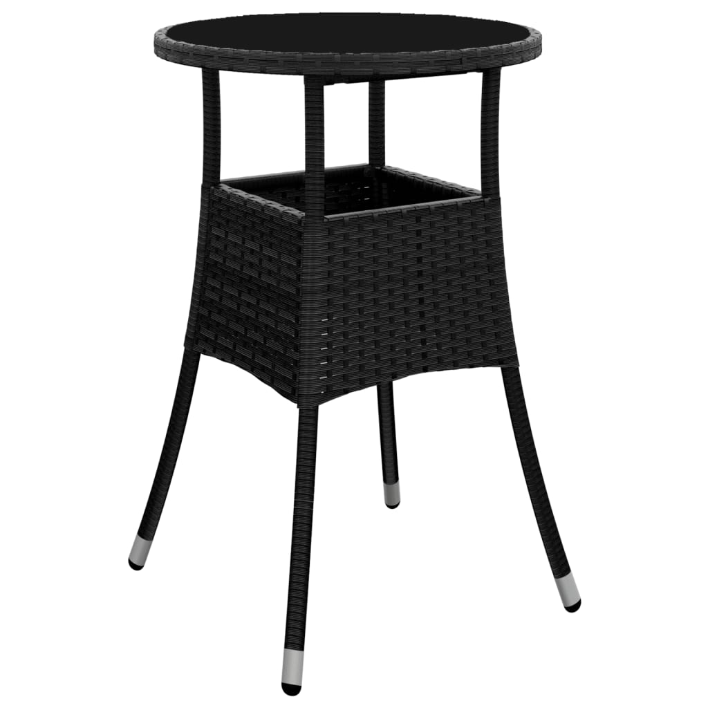 Set mobilier de grădină cu perne 5 piese negru poliratan&sticlă