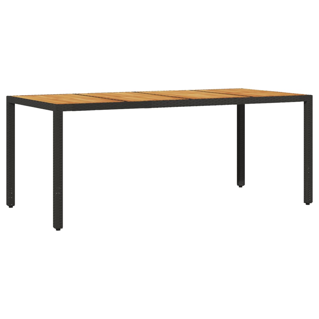 Set mobilier grădină perne 9 piese negru poliratan/lemn acacia