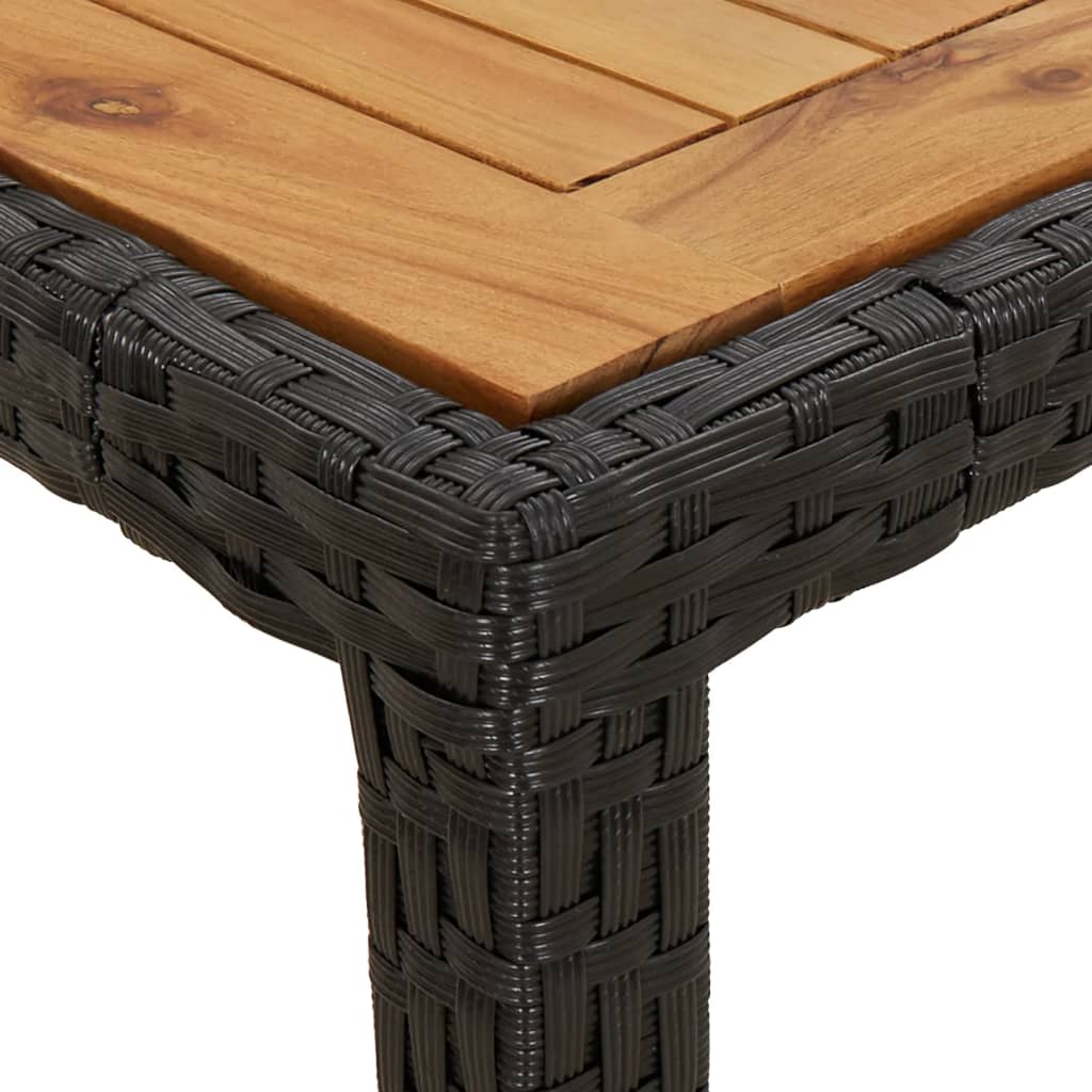 Set mobilier grădină perne 9 piese negru poliratan/lemn acacia