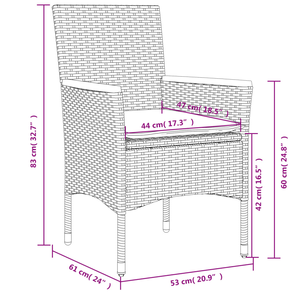 Set mobilier grădină perne 9 piese negru poliratan/lemn acacia