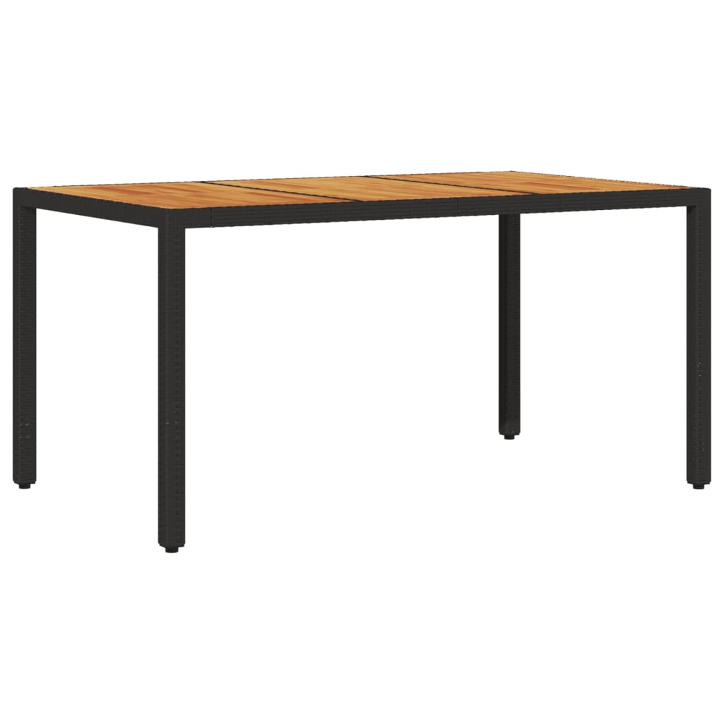 Set mobilier grădină perne 5 piese negru poliratan/lemn acacia