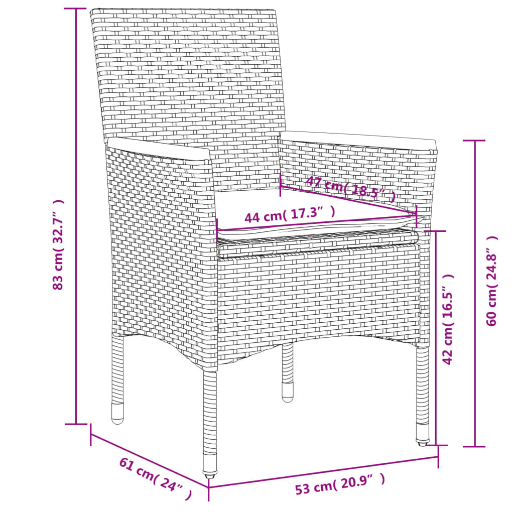 Set mobilier grădină perne 5 piese negru poliratan/lemn acacia