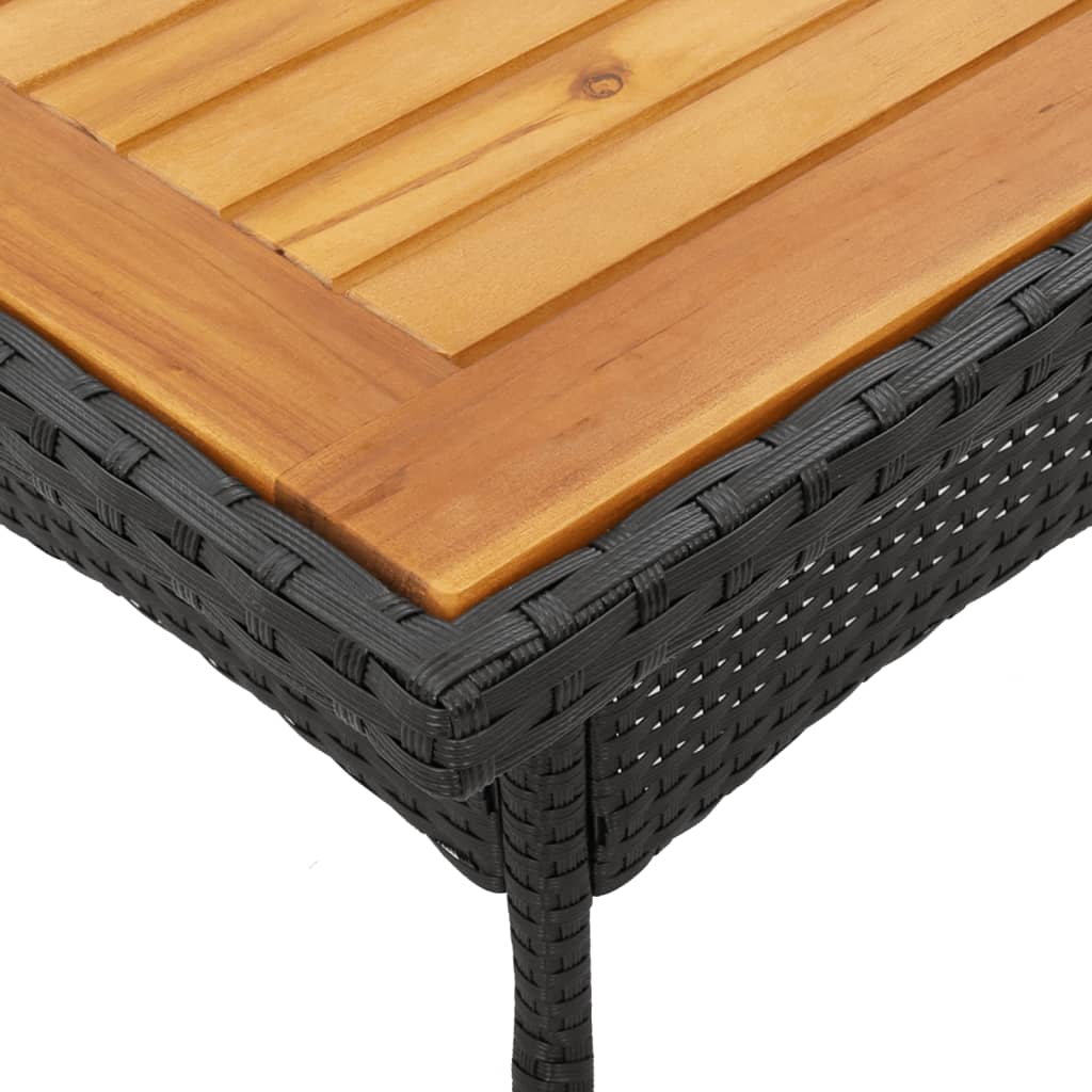 Set mobilier grădină perne 5 piese negru poliratan/lemn acacia