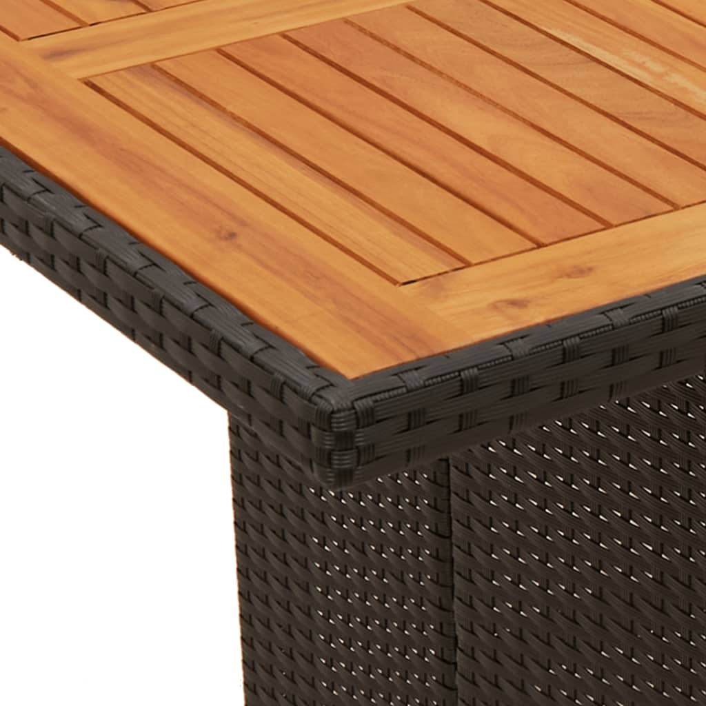 Set mobilier de exterior cu perne, 11 piese, negru, poliratan