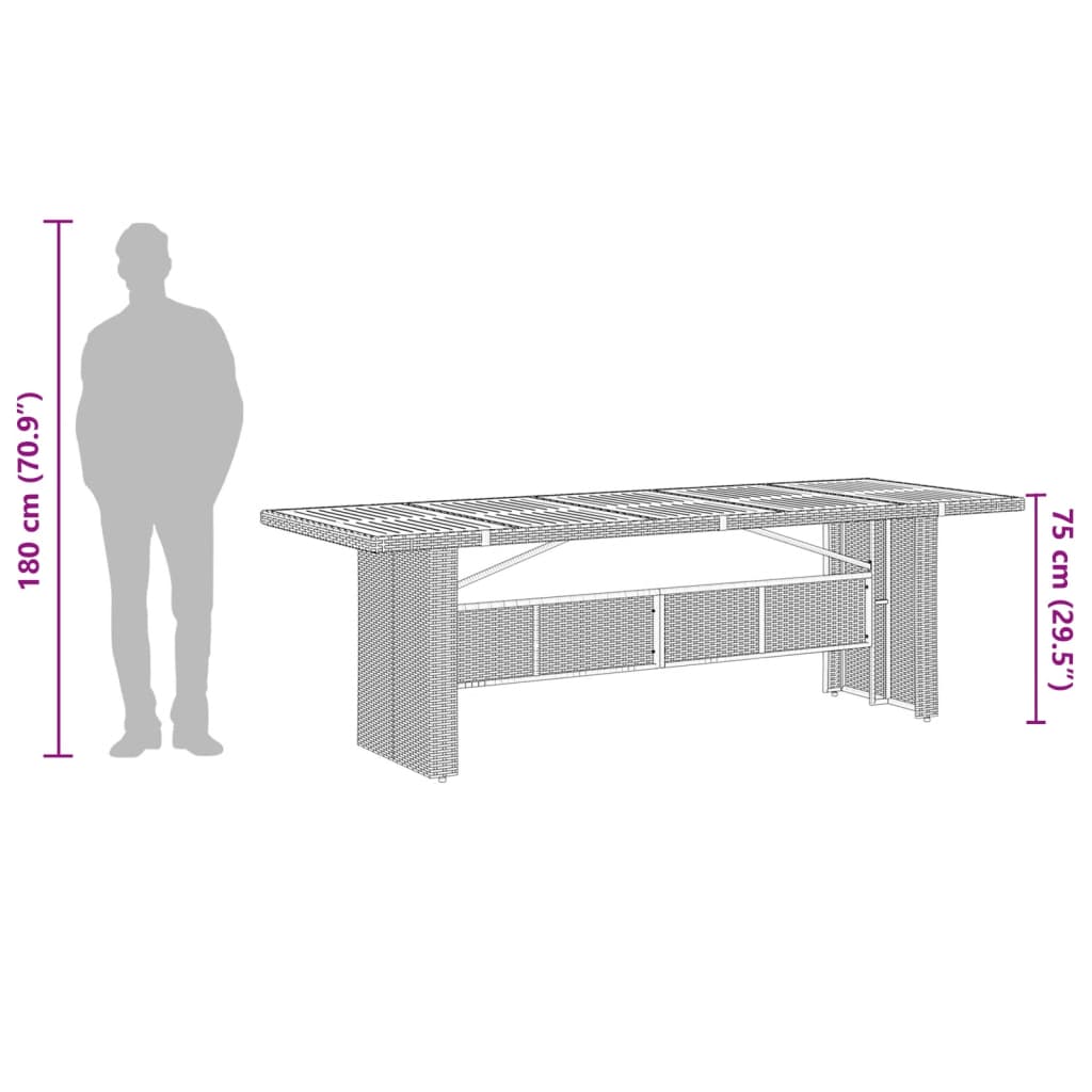 Set mobilier de exterior cu perne, 11 piese, negru, poliratan