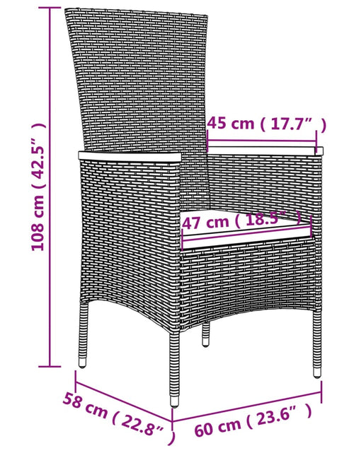 Încărcați imaginea în vizualizatorul Galerie, Set mobilier de exterior cu perne, 11 piese, negru, poliratan
