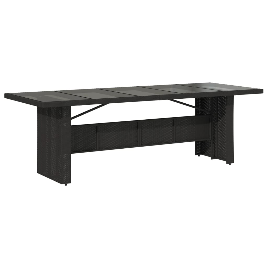 Set mobilier de grădină cu perne, 9 piese, negru, poliratan