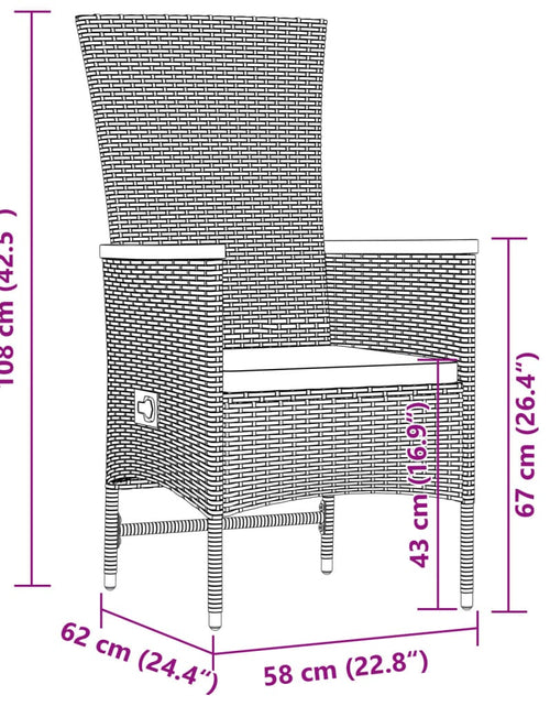 Încărcați imaginea în vizualizatorul Galerie, Set mobilier de exterior cu perne, 11 piese, negru, poliratan
