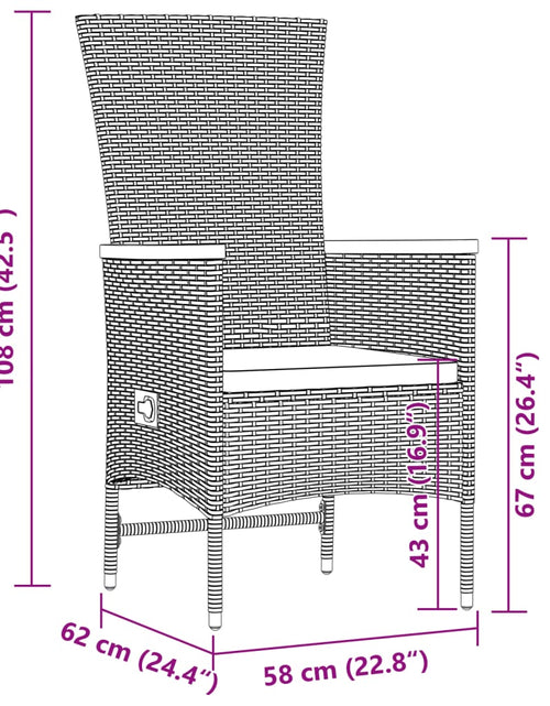 Загрузите изображение в средство просмотра галереи, Set mobilier de exterior cu perne, 11 piese, negru, poliratan
