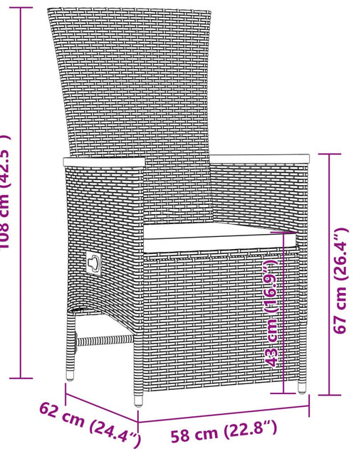 Загрузите изображение в средство просмотра галереи, Set mobilier de exterior cu perne, 11 piese, negru, poliratan
