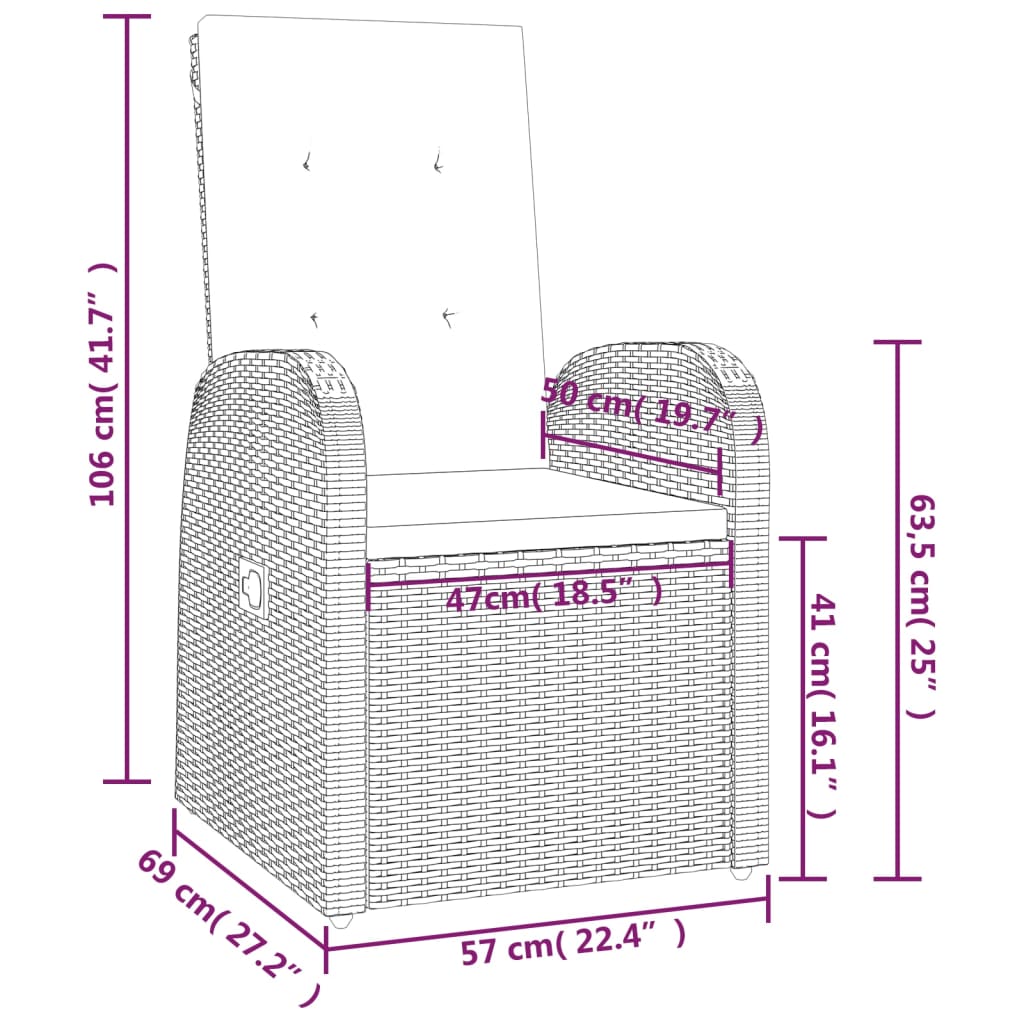 Set mobilier de grădină cu perne, 7 piese, gri, poliratan