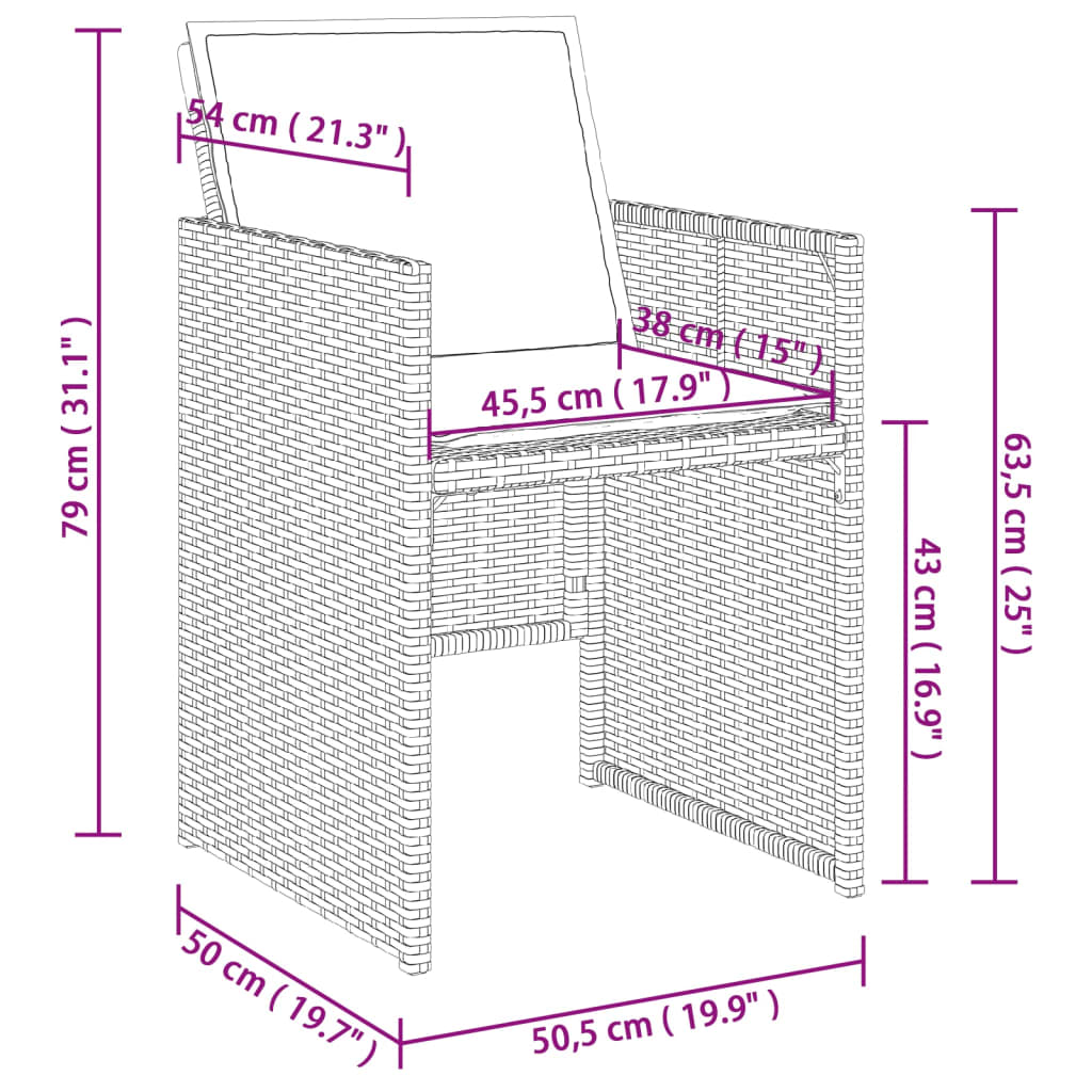 Set mobilier de grădină cu perne, 7 piese gri deschis poliratan