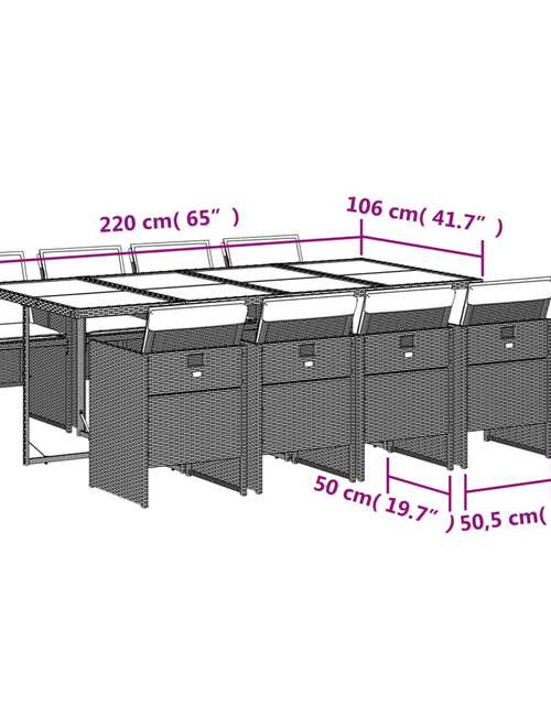 Încărcați imaginea în vizualizatorul Galerie, Set mobilier de grădină cu perne, 9 piese, negru, poliratan
