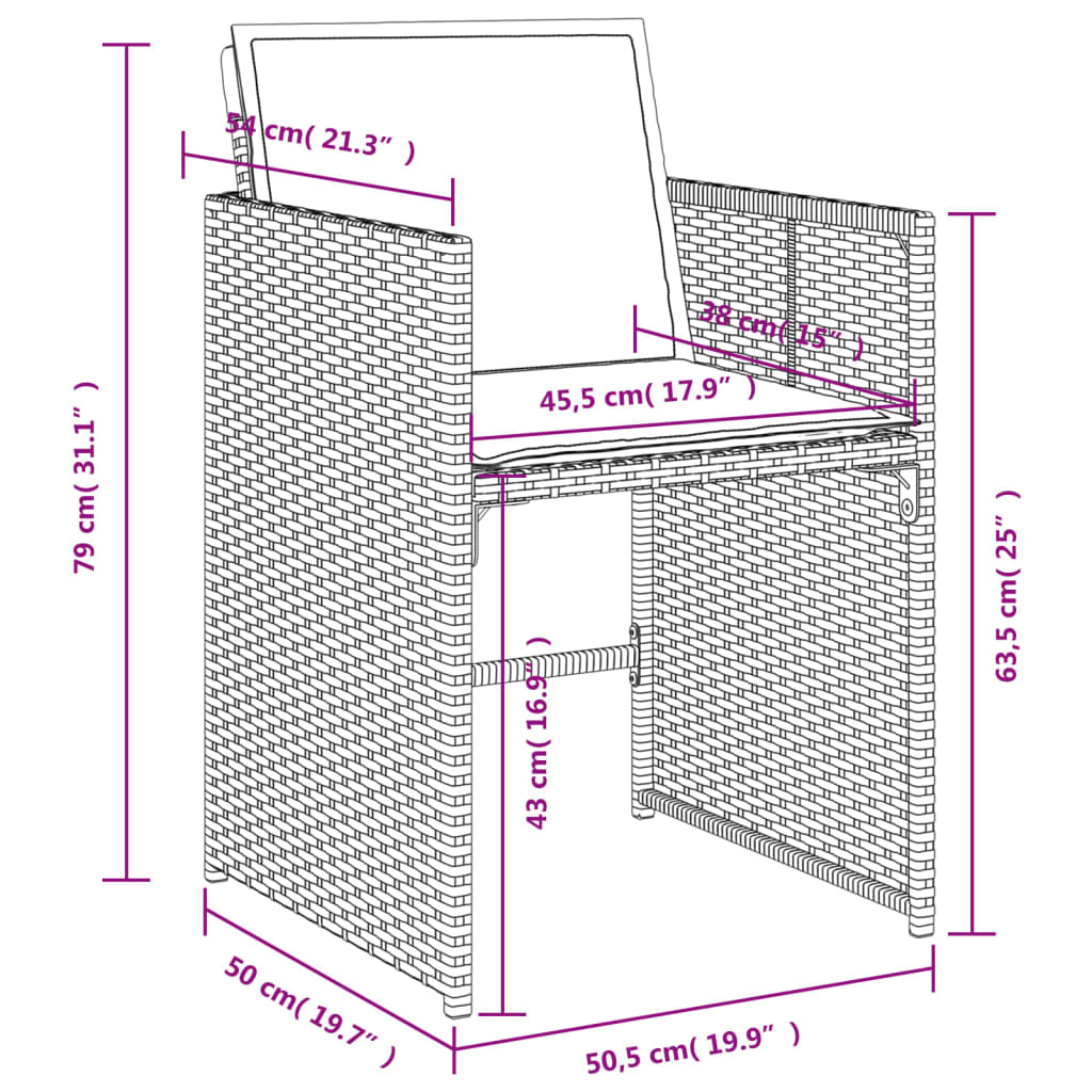 Set mobilier de grădină cu perne, 11 piese, gri, poliratan