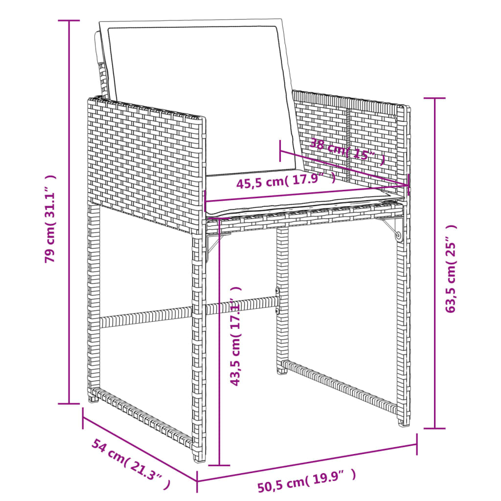 Set mobilier de grădină cu perne, 7 piese, gri, poliratan