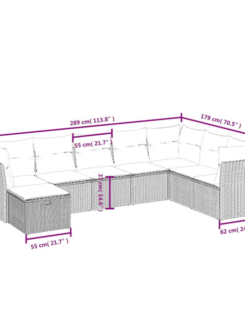 Загрузите изображение в средство просмотра галереи, Set canapele de grădină, 8 piese, cu perne, bej, poliratan

