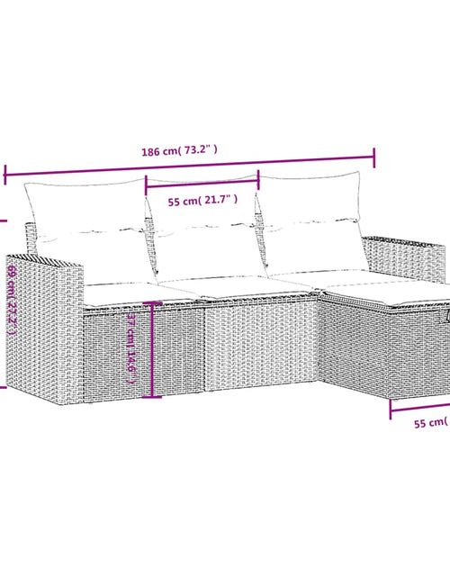 Загрузите изображение в средство просмотра галереи, Set canapele de grădină, 4 piese, cu perne, bej, poliratan
