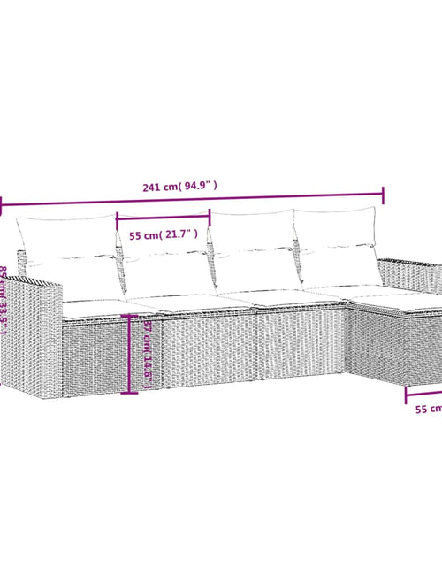 Загрузите изображение в средство просмотра галереи, Set canapele de grădină cu perne, 5 piese, bej, poliratan
