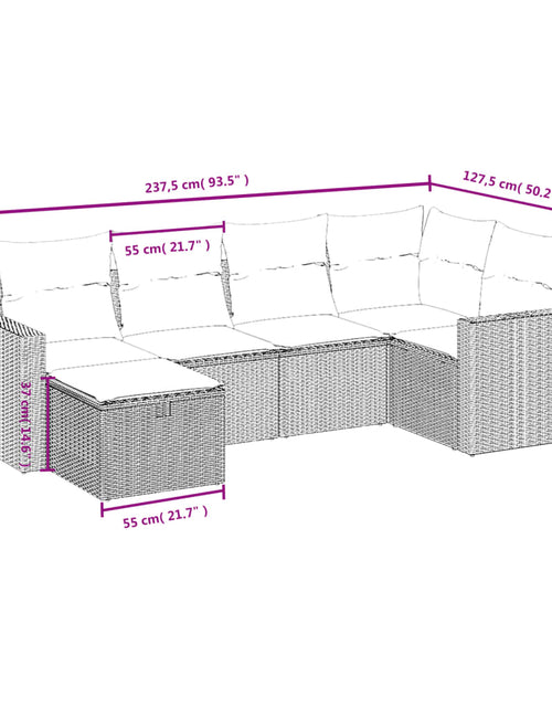 Загрузите изображение в средство просмотра галереи, Set canapele de grădină cu perne, 6 piese, bej, poliratan
