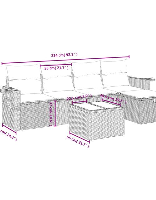 Загрузите изображение в средство просмотра галереи, Set canapele de grădină, 6 piese, cu perne, bej, poliratan
