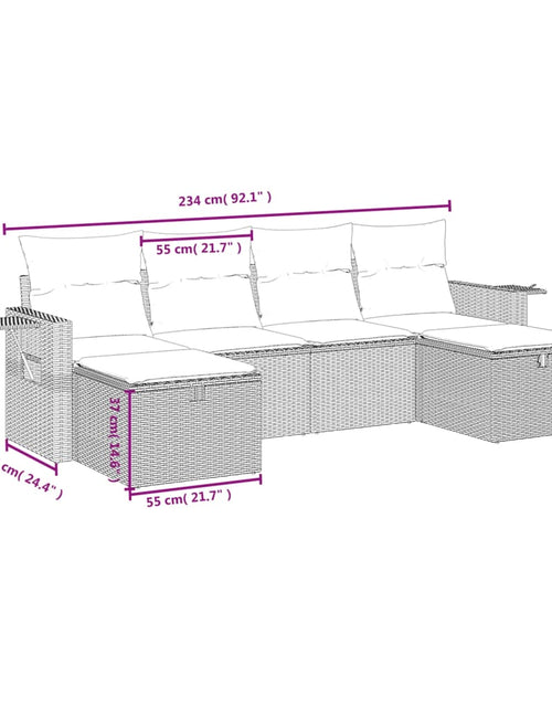 Загрузите изображение в средство просмотра галереи, Set canapele de grădină, 6 piese, cu perne, bej, poliratan
