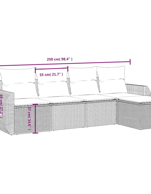 Загрузите изображение в средство просмотра галереи, Set canapele de grădină cu perne, 5 piese, bej, poliratan
