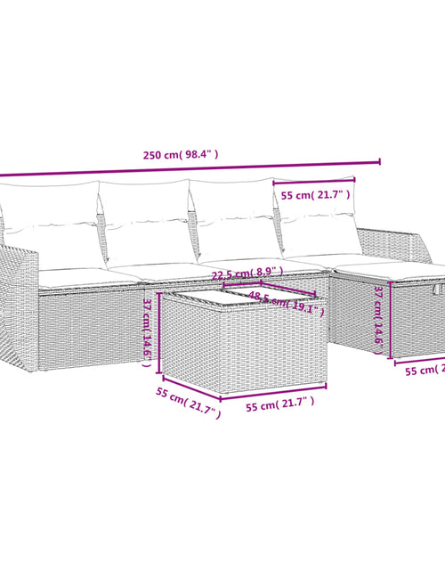 Загрузите изображение в средство просмотра галереи, Set canapele de grădină, 6 piese, cu perne, bej, poliratan
