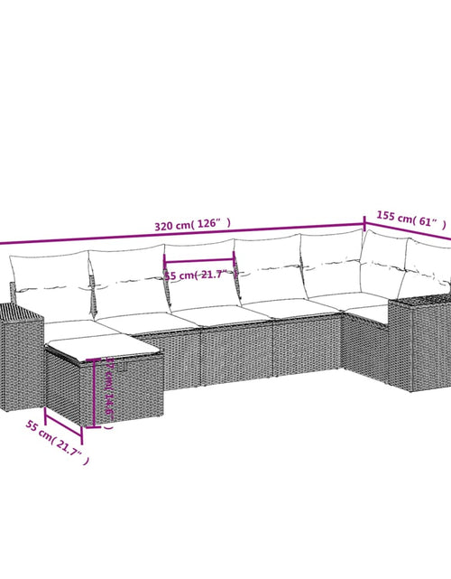Загрузите изображение в средство просмотра галереи, Set canapele de grădină, 8 piese, cu perne, bej, poliratan

