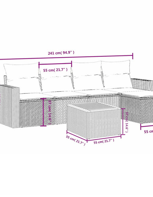Загрузите изображение в средство просмотра галереи, Set canapele de grădină, 6 piese, cu perne, bej, poliratan
