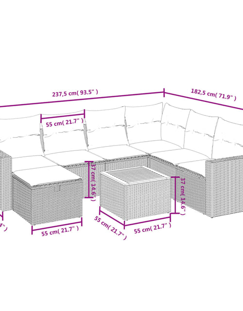 Загрузите изображение в средство просмотра галереи, Set canapele de grădină, 8 piese, cu perne, bej, poliratan
