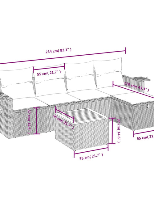 Загрузите изображение в средство просмотра галереи, Set canapele de grădină cu perne, 6 piese, bej, poliratan
