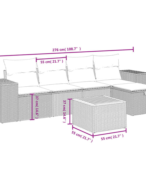 Загрузите изображение в средство просмотра галереи, Set canapele de grădină, 6 piese, cu perne, bej, poliratan
