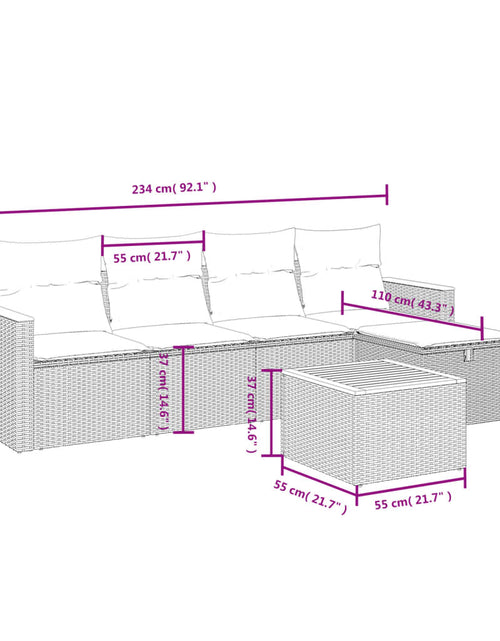 Загрузите изображение в средство просмотра галереи, Set canapele de grădină, 6 piese, cu perne, bej, poliratan
